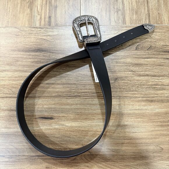 Forever 21 Black Faux Leather Western Style Women Belt Size Small - Picture 2 of 3